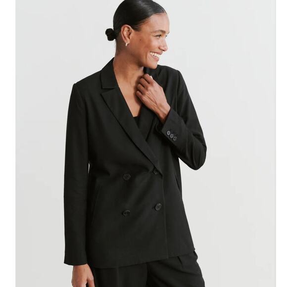 Jenni Kayne Jones Blazer In Black Size 4 Double Breasted Jacket - Picture 3 of 14